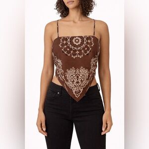 American Eagle Outfitters Brown Bandana Crop Top